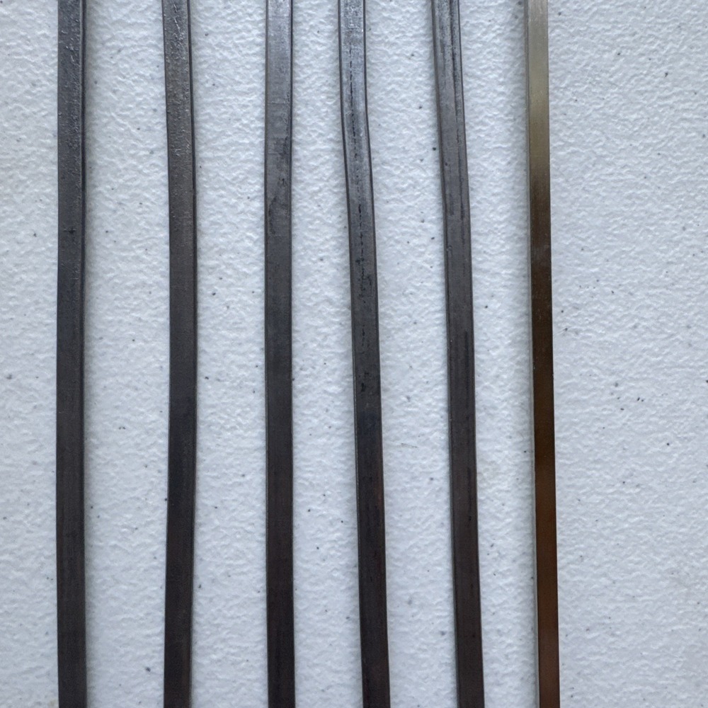 Vintage Turkish Brass Stainless Kebab Animal Harp Coin Skewers Set Of 6 - Picture 4 of 4
